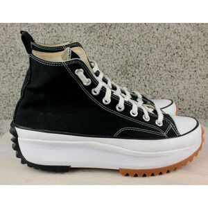 Converse Run Star Hike High Top Sneakers Womens 10 Black White Canvas Platform